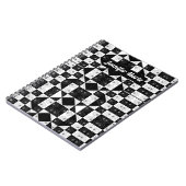 Carnet triangles floraux monochromes en damier (Côté gauche)