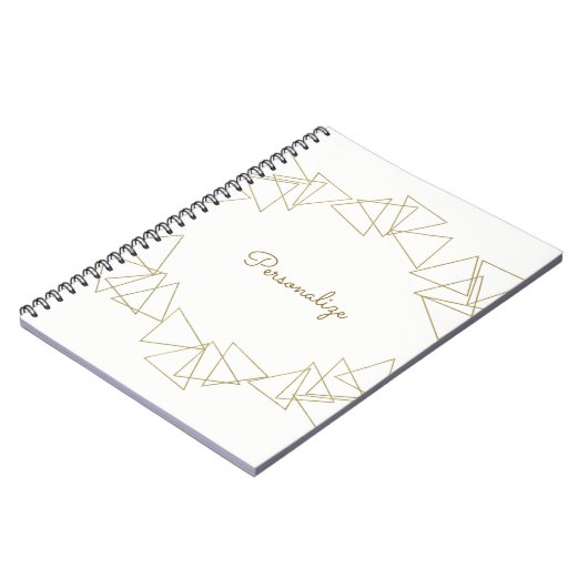 Carnet Triangles Géométriques Dorés Glamour Moderne Chic (Côté gauche)