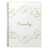 Carnet Triangles Géométriques Dorés Glamour Moderne Chic (Devant)