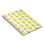 Carnet Triangles géométriques jaune, gris, motif blanc (Côté Droit)