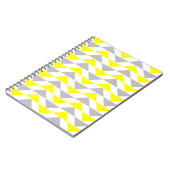 Carnet Triangles géométriques jaune, gris, motif blanc (Côté gauche)