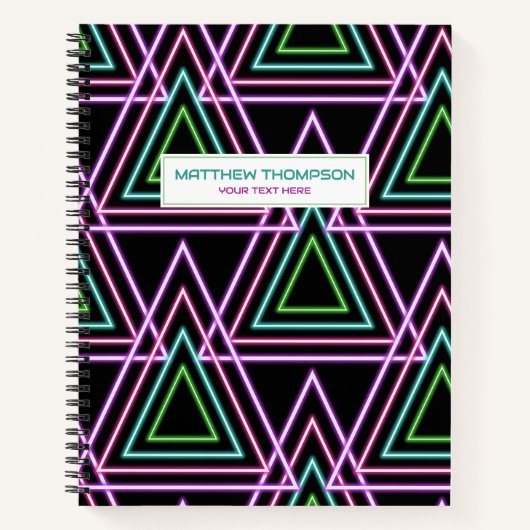 Carnet Triangles géométriques néon rétro des années 80 de (Devant)
