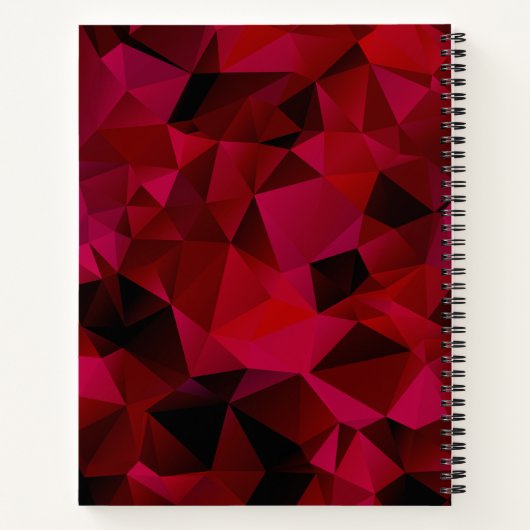 Carnet Triangles géométriques polygonaux imprimés rouges (Dos)