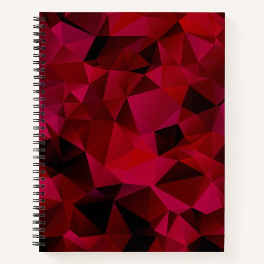 Carnet Triangles géométriques polygonaux imprimés rouges (Devant)