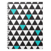 Carnet Triangles géométriques Turquoise noir blanc (Devant)