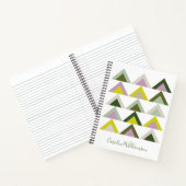 Carnet Triangles géométriques verts et violets personnali (Intérieur)