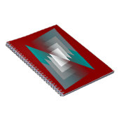 Carnet Triangles gris turquoise sur bordeaux (Côté Droit)