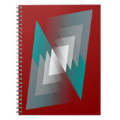 Carnet Triangles gris turquoise sur bordeaux (Devant)