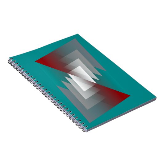 Carnet Triangles gris turquoise sur bordeaux (Côté Droit)