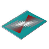 Carnet Triangles gris turquoise sur bordeaux (Côté gauche)