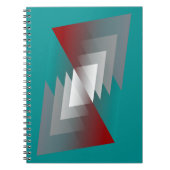 Carnet Triangles gris turquoise sur bordeaux (Devant)