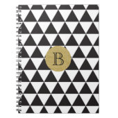 Carnet Triangles Noir & Blanc & Glamour Or Chic (Devant)