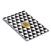 Carnet Triangles noir et blanc & Or Glamour Chic (Côté Droit)