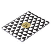 Carnet Triangles noir et blanc & Or Glamour Chic (Côté gauche)