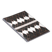 Carnet Triangles noires et blanches d'or rose chic (Côté Droit)
