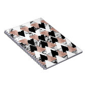 Carnet Triangles noires modernes d'or de rose blanc sur (Côté Droit)
