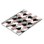 Carnet Triangles noires modernes d'or de rose blanc sur (Côté gauche)