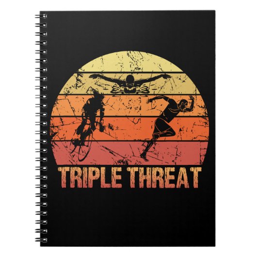 Carnet Triathlon triple menace Vintage (Devant)