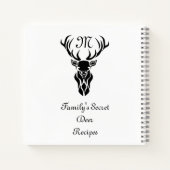 Carnet Tribal Black Stag Silhouette Monogram Deer Recette (Dos)