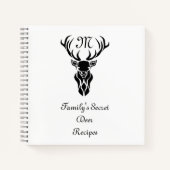 Carnet Tribal Black Stag Silhouette Monogram Deer Recette (Devant)