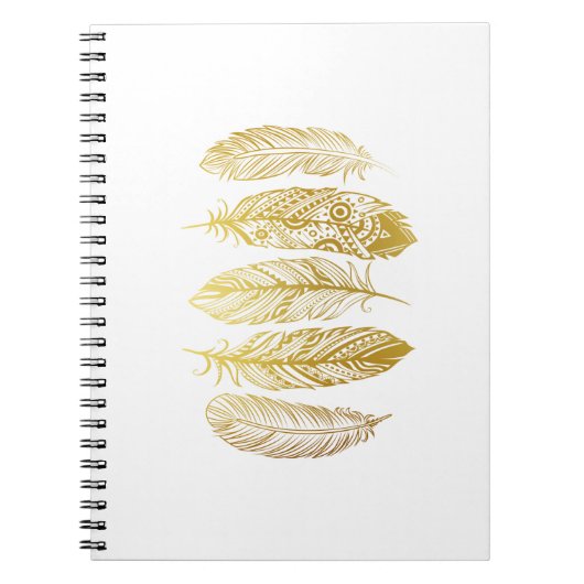 Carnet tribal d'impression de plume d'or de Faux (Devant)