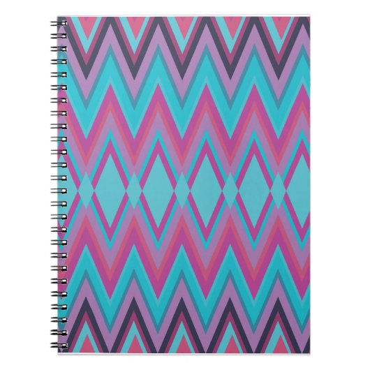 Carnet Tribal pourpre et Aqua (Devant)