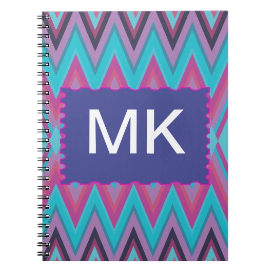 Carnet Tribal pourpre et Aqua (Devant)