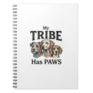 Carnet Tribu de chiens a des pattes dessin de gravure vin