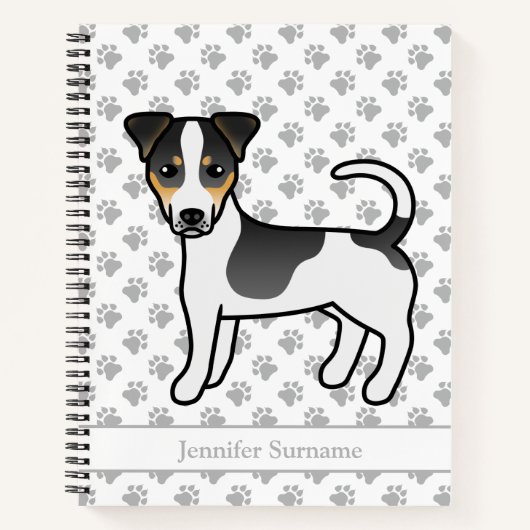 Carnet Tricolor Smooth Coat Jack Russell Terrier & Nom (Devant)