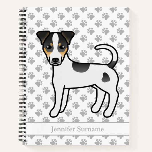Carnet Tricolor Smooth Coat Parson Russell Terrier & Nom (Devant)