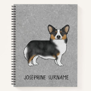 Carnet Tricolore noir Pembroke Welsh Corgi Chien de dessi