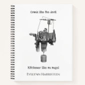 Carnet Tricot de bloc circulaire dessin de ligne de machi (Devant)