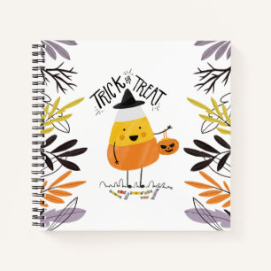 Carnet Tricoter ou traiter l'Halloween du maïs bonbon C