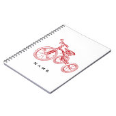 Carnet Tricycle rouge vintage (Côté gauche)