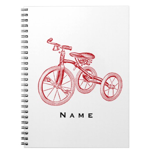 Carnet Tricycle rouge vintage (Devant)