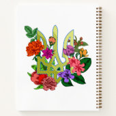 Carnet trident tryzub de l'héraldique ukrainienne fleurs (Dos)