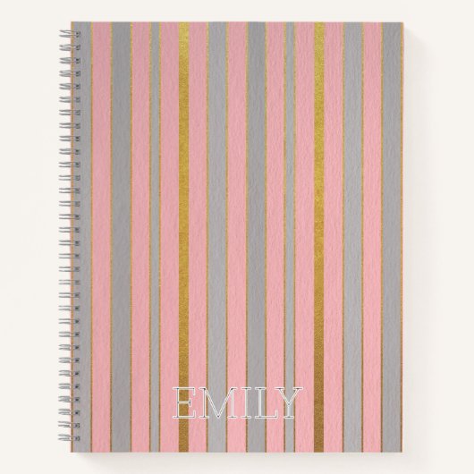 Carnet trié avec nom personnalisable Pink Gold (Devant)