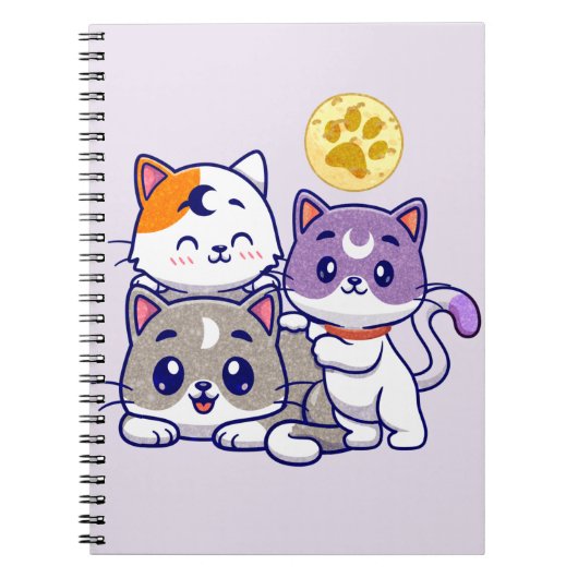 Carnet Trio adorable - Trois chats mignons (Devant)