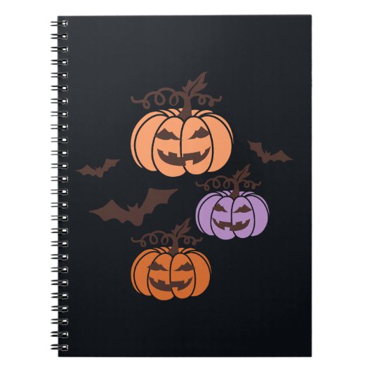 Carnet Trio Citrouille éffrayant Halloween Jack-o’Lantern (Devant)
