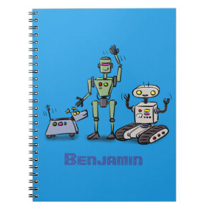 Carnet Trio de robots mignons et heureux dessin animé