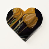 Carnet Trio de Tulipes Dorées sur Fond Noir (Dos)