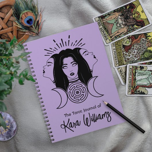 Carnet Triple déesse Hécate Noir & Violet Wicca Tarot
