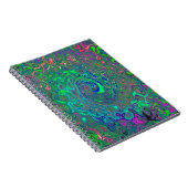 Carnet Trippy Chartreuse et Blue Retro Liquid Swirl (Côté Droit)