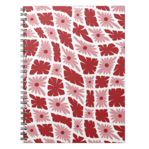Carnet Trippy super 60s Flower Checks Rouge rose