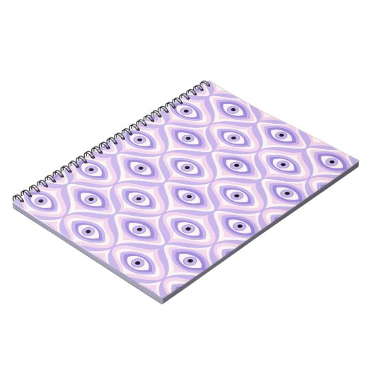Carnet Trippy Weird Eye Motif - Pastel Purple et Rose (Côté gauche)