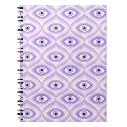 Carnet Trippy Weird Eye Motif - Pastel Purple et Rose (Devant)