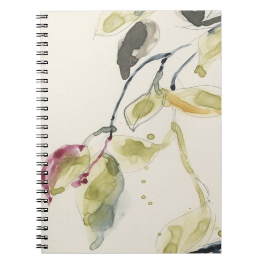 Carnet Triptyque de branche feuille aquarelle (Devant)