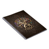 Carnet Triquetra Arbre de vie feuilles colorés (Côté Droit)