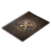 Carnet Triquetra Arbre de vie feuilles colorés (Côté gauche)