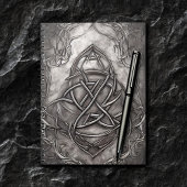 Carnet Triquetra Trinity Knot Silvery Pewter Faux Metal